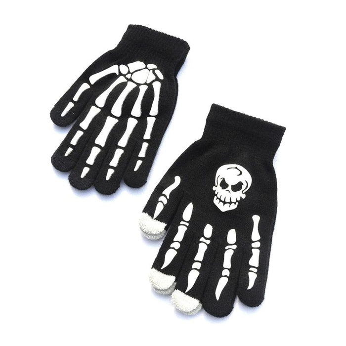 Skeleton Luminous Full Fingers Breathable Gloves