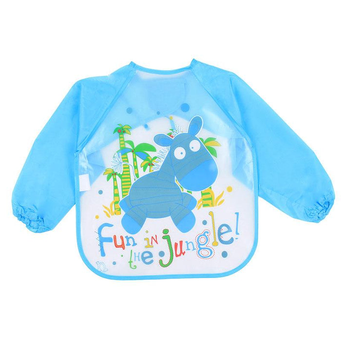 Cute Bibs Waterproof Long Sleeve Apron Children Feeding Smock