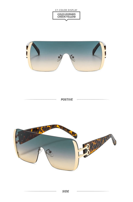 Metal conjoined Sunglasses gradient UV protection