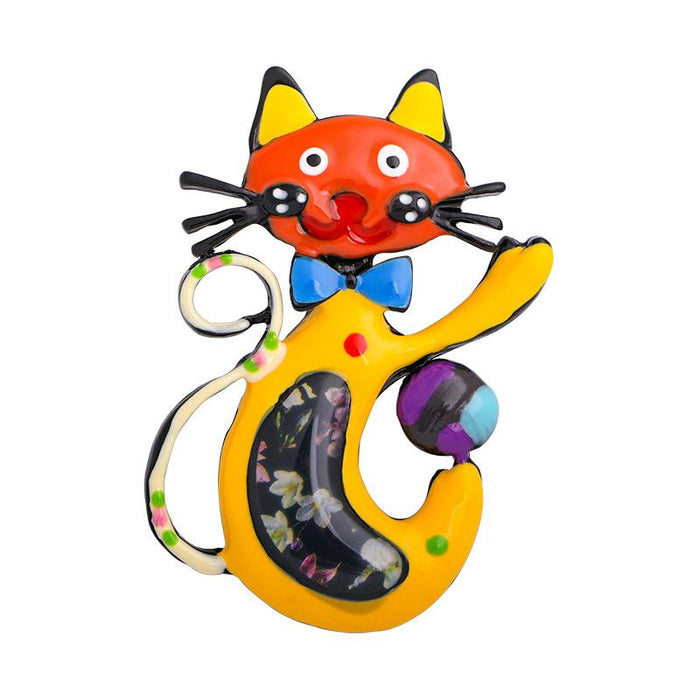 New Cartoon Hat Cat Brooch Creative Female Pin