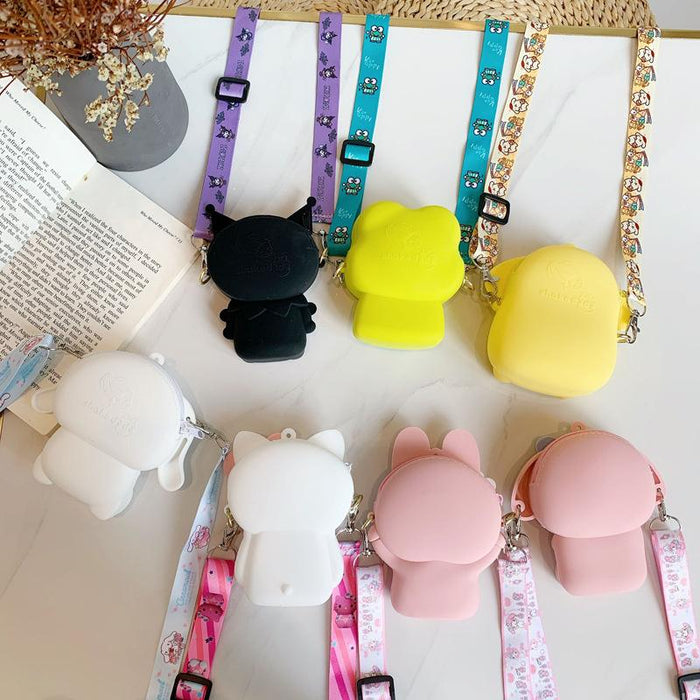 Cartoon messenger bag silicone coin purse toy