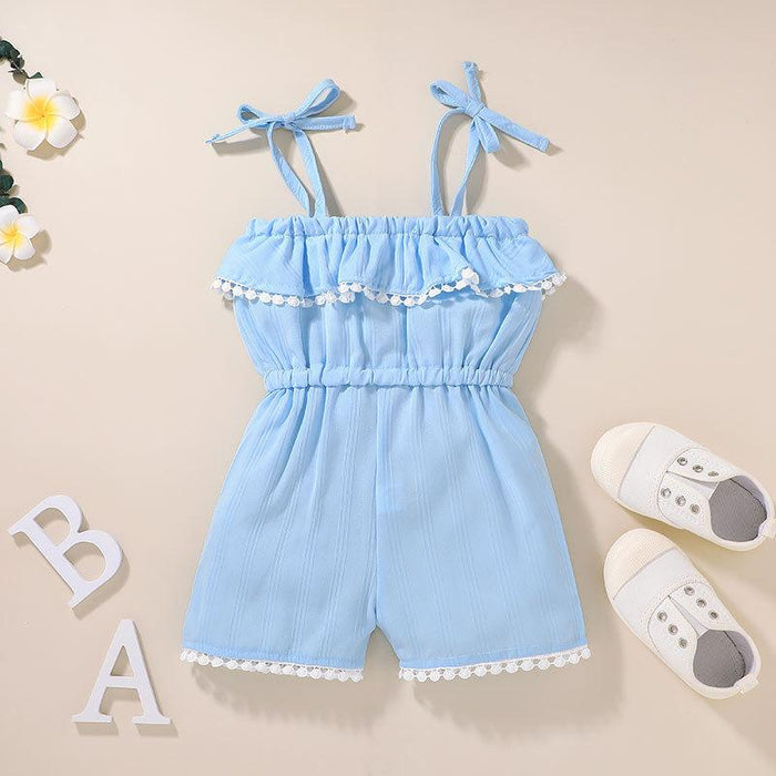 Kid's Summer Blue Sling Jumpsuit