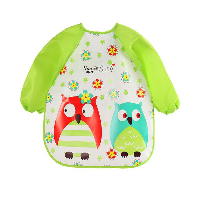 Cute Bibs Waterproof Long Sleeve Apron Children Feeding Smock