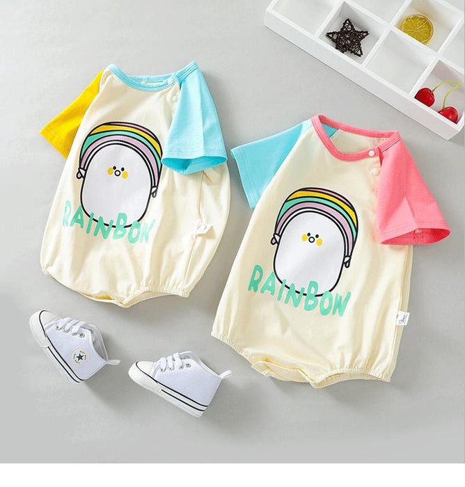 Cartoon Penguin print short sleeve