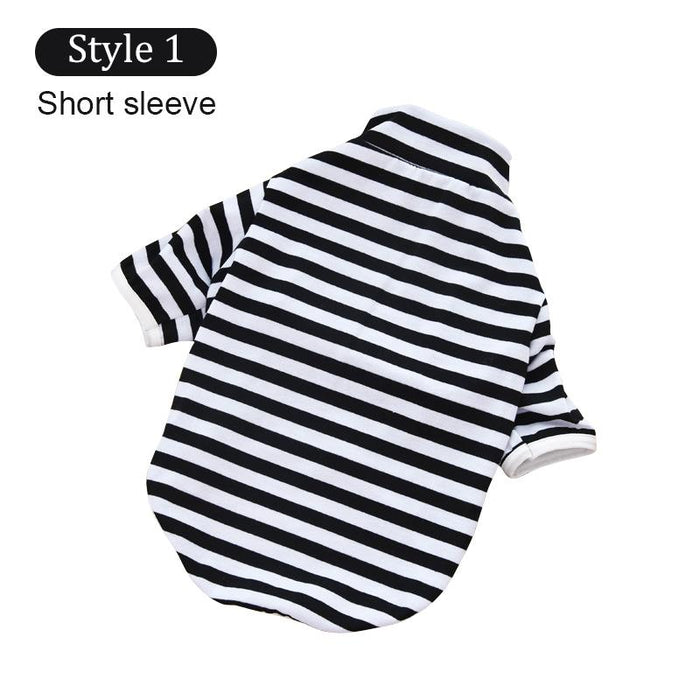Summer dog clothes small and medium dog pet striped cotton