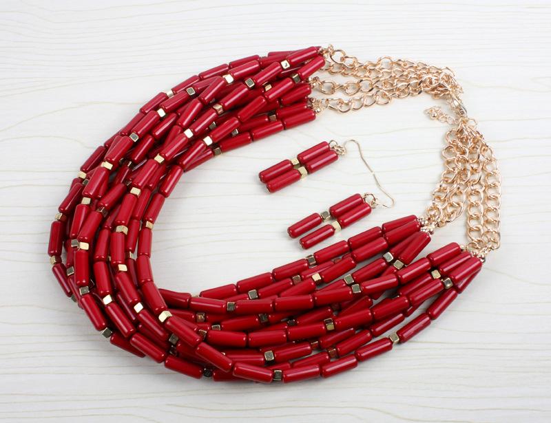 Women's Jewelry Exaggerated Acrylic Bead Multi-layer Necklace