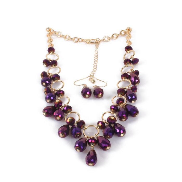 Female Jewelry Exaggerated Crystal Pendant Necklace Accessories