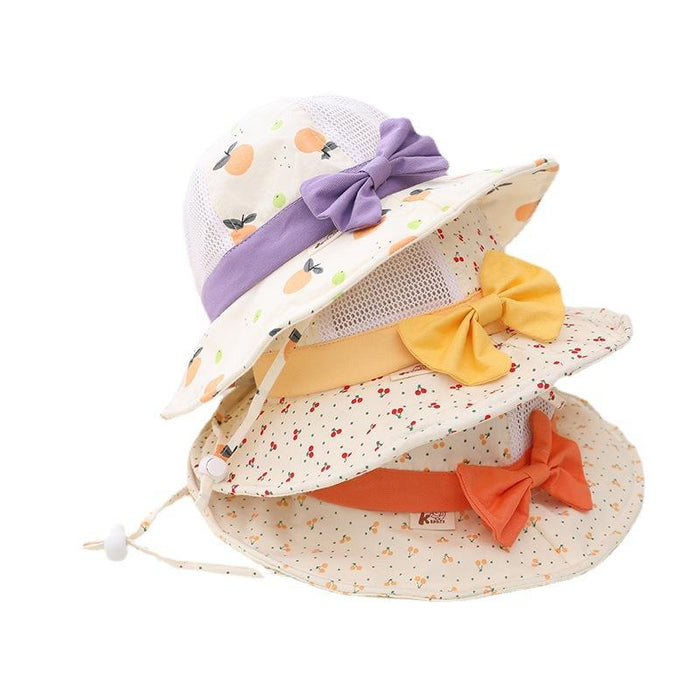 Summer Cute Bow Children's Breathable Mesh Fisherman Hat