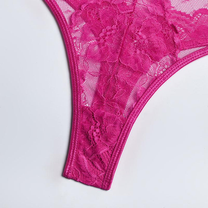 Women's Eyelash Lace Underwear Sexy Lingerie Set