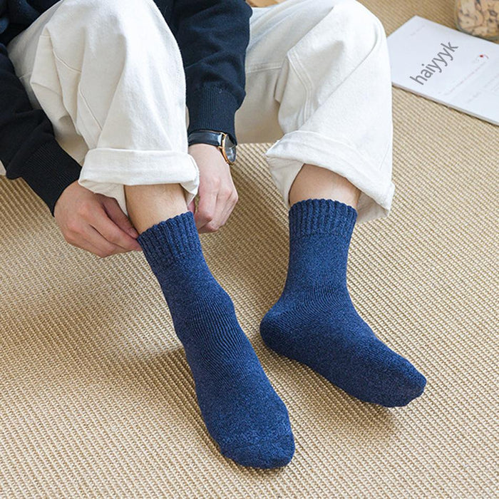 5 Pairs Thicken Wool Socks Men High Quality Towel Keep Warm Winter Socks