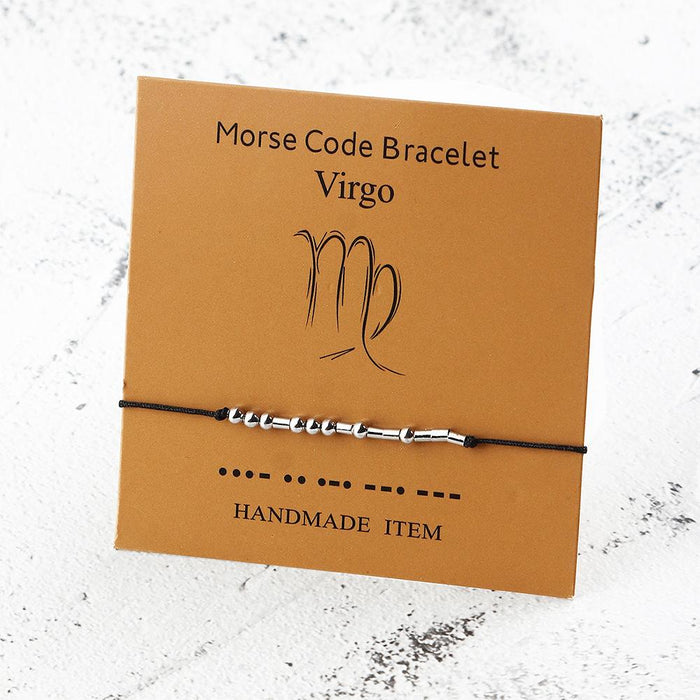 Twelve Constellations Morse Code Bracelet With Card