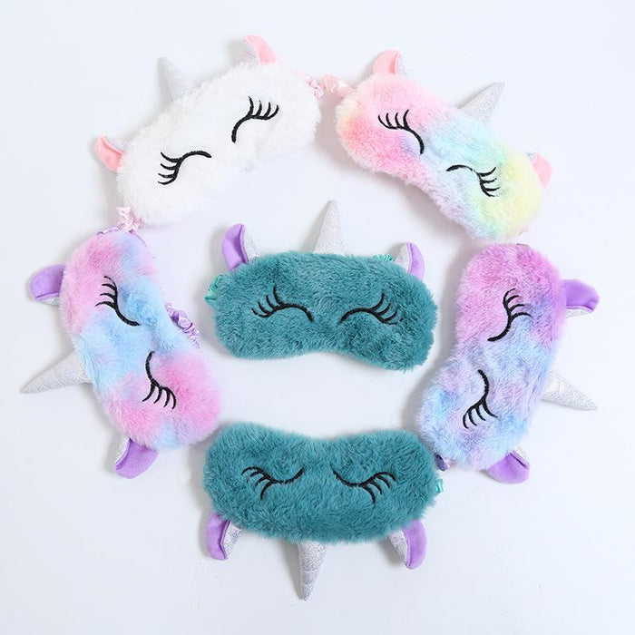 Cartoon Cute Plush Shading Unicorn Blindfold Eye Mask