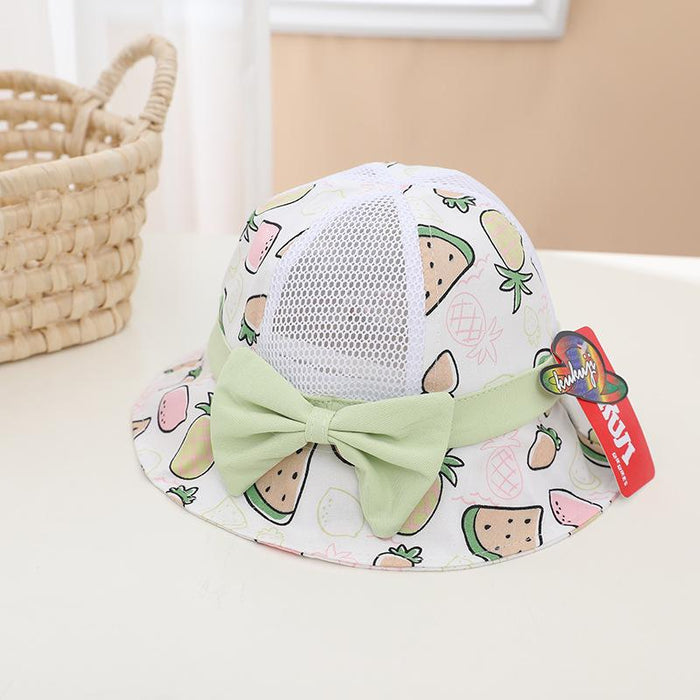 Summer Cute Fruit Bow Children's Hollow Net Hat Bucket Hat