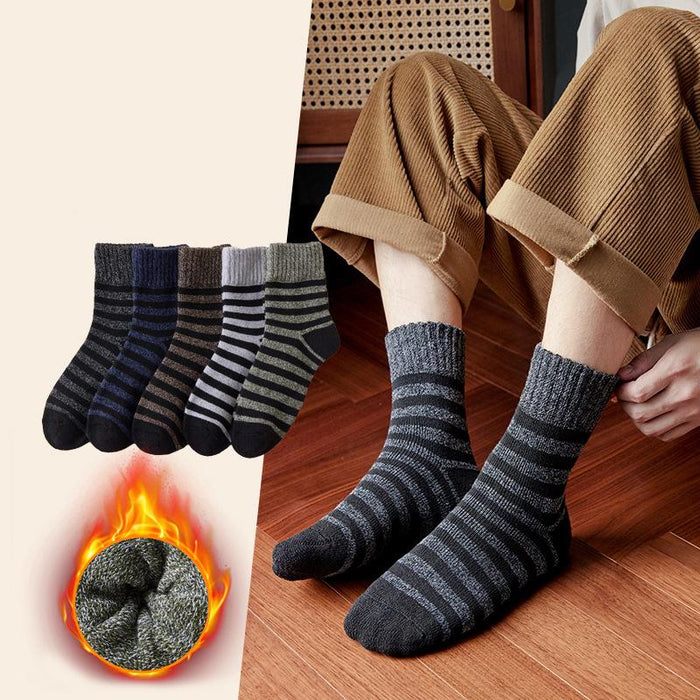 5 pairs Winter Thick Socks Men Super Thicker Solid Sock
