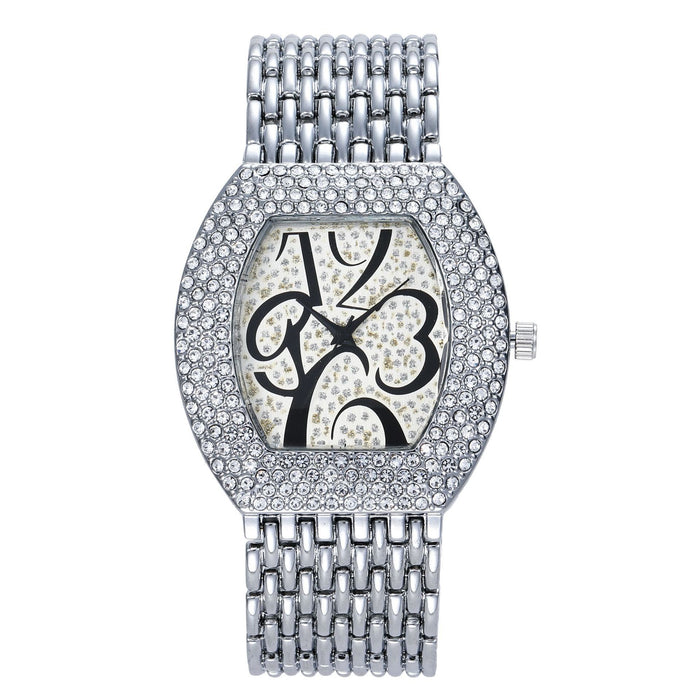 Women Watch Rhinestone Steel Quartz Fashion Wristwatch LLZ13879