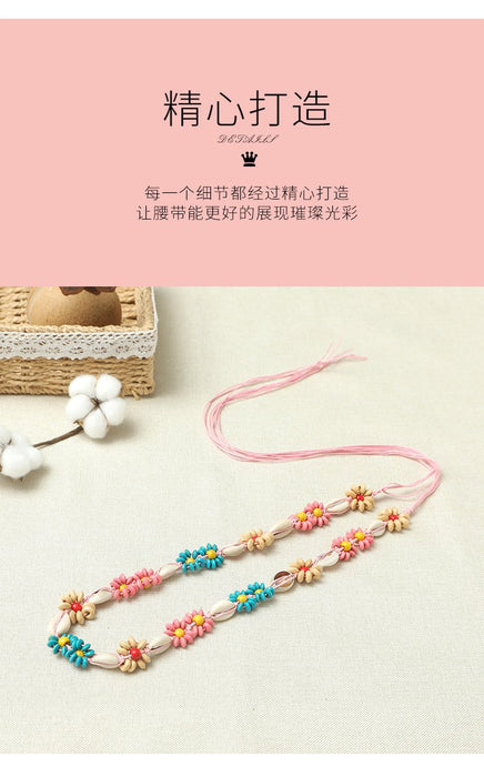 Ethnic style woven Bohemian style wax rope woven women's belt women's woven belt