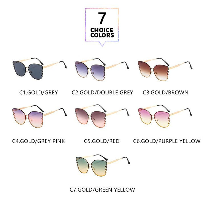 Metal butterfly frame color Sunglasses