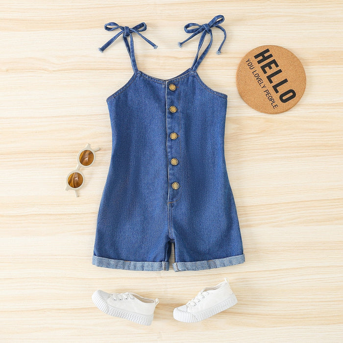 Sleeveless suspender Khaki single breasted climbing suit flat foot solid colour Jumpsuit