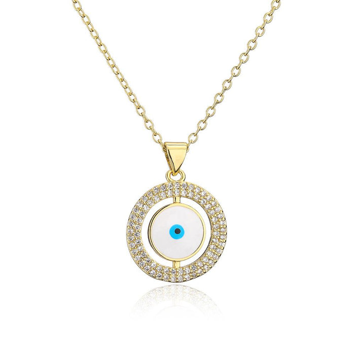 New Zircon Personality Drop Oil Devil's Eye Necklace for Women
