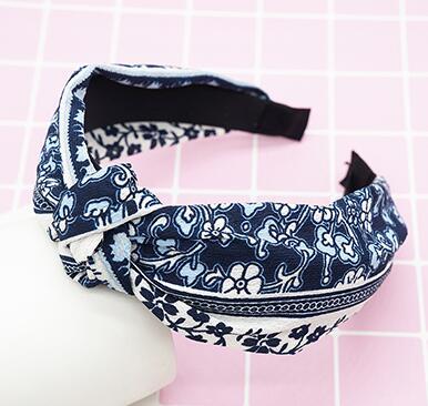 New Flower Headband Women Solid Color Knotted Hairband