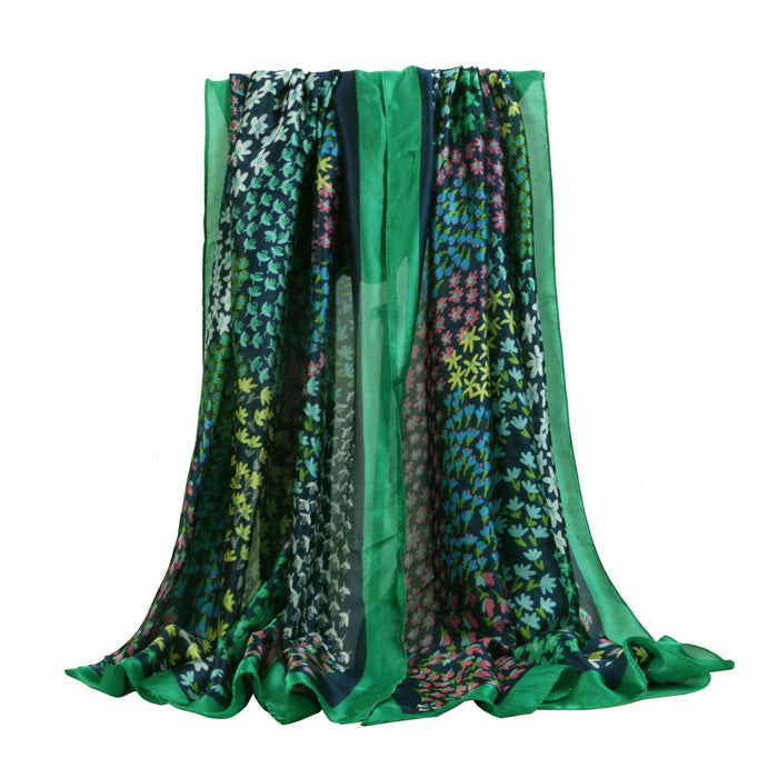 Womens' Spring Printed New Satin Scarf Sunscreen Scarf