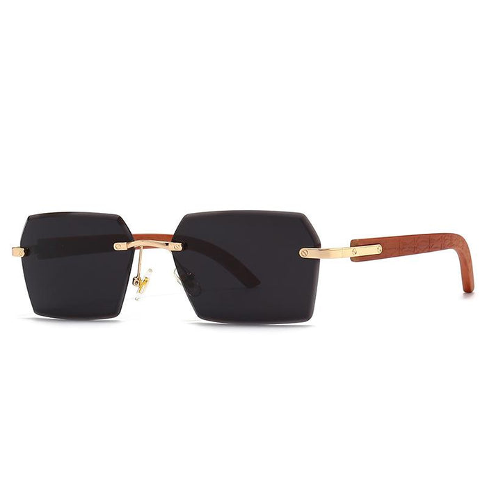 Men's and women's small frame personalized metal rimless Sunglasses