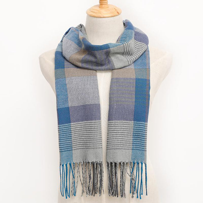 Winter Tassel Lattice Warm Scarves