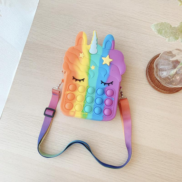 Silicone children's unzipping coin purse press toy