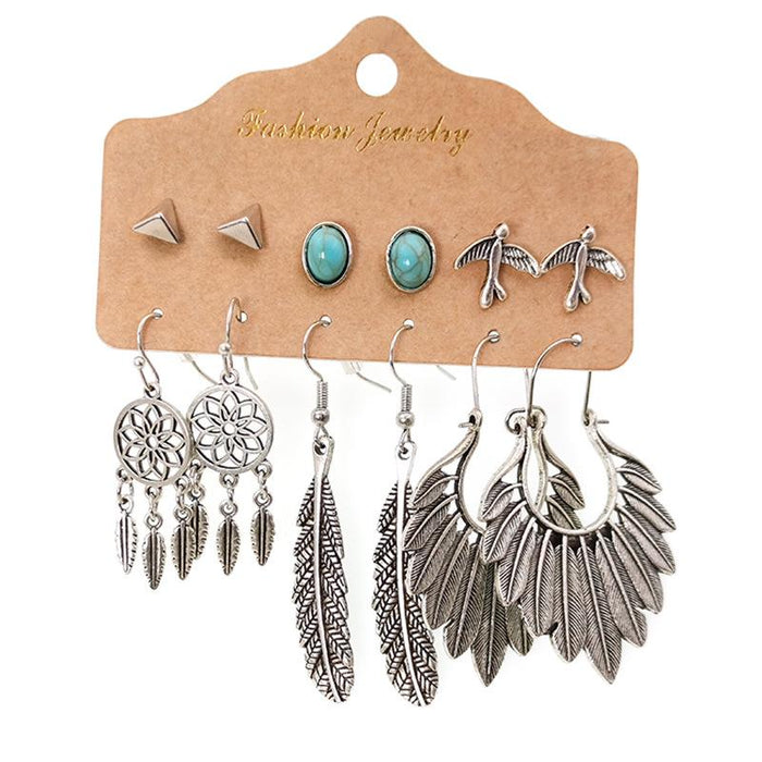 Snake Owl Ocean 6-Piece Earring Jewelry