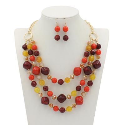 Women's jewelry exaggerated resin multi-layer Necklace accessories