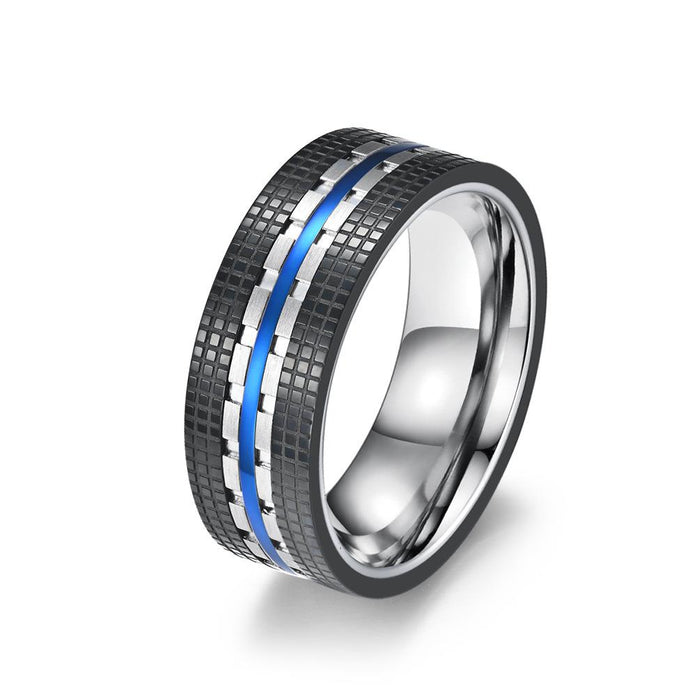 Fashion Men's Two-color Titanium Steel Ring Jewelry