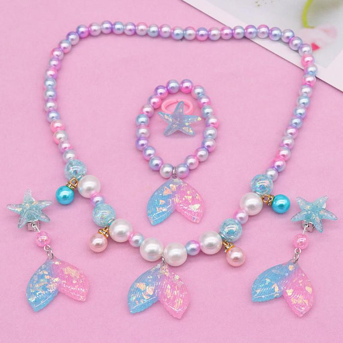 Children's Necklace Ocean Mermaid Cartoon Jewelry Set