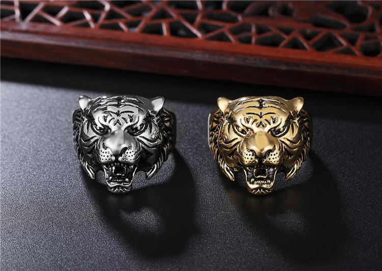 Personality Jewelry Wholesale Tiger Head Men's Titanium Steel Ring