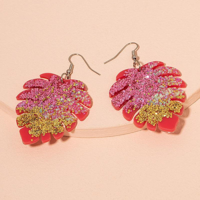 Simple Geometric Exaggerated Statement Leaf Earrings