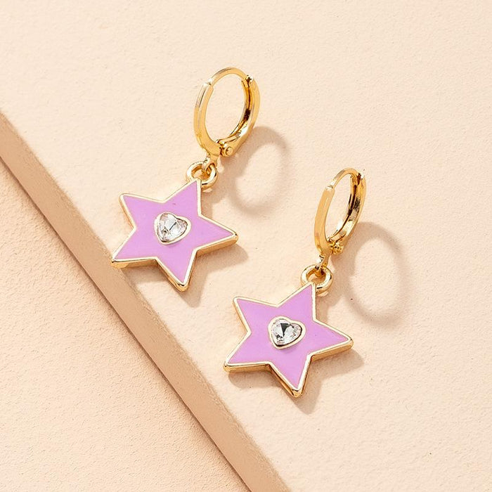 Fashion Vintage Oil Drops Heart Shaped Women's Earrings