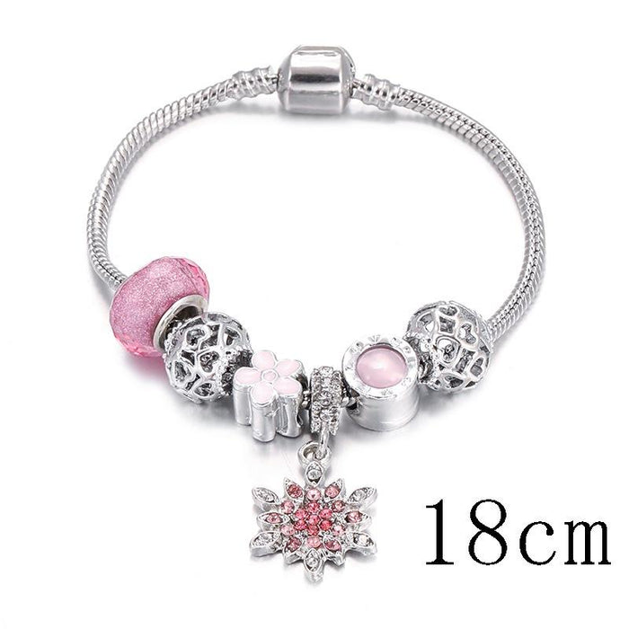 Snowflake pendant glass DIY diamond dripping Bracelet