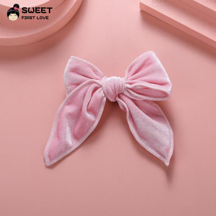 Velvet Bow Dovetail Hairpin Horsetail Clip