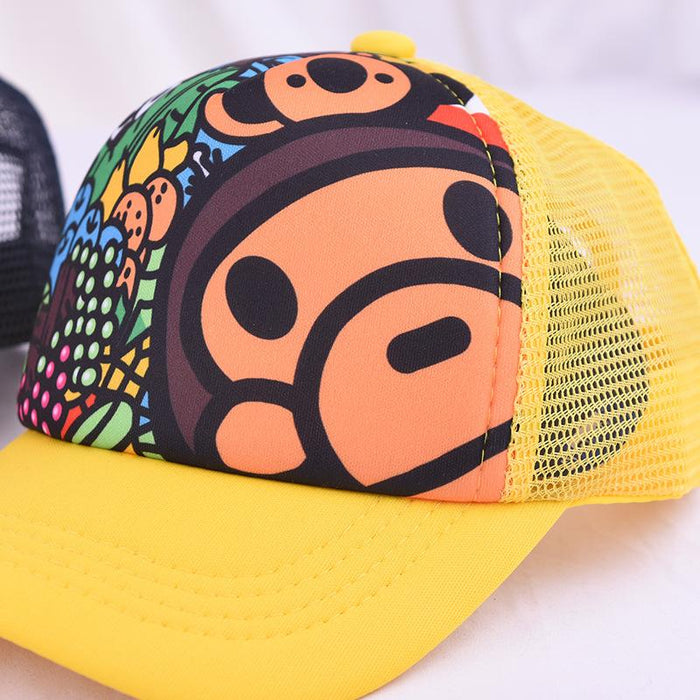 Children's Summer Outdoor Cute Cartoon Monkey Net Cap
