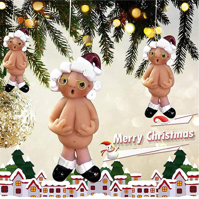 2022 New Resin Funny Naked Santa Claus Pendant