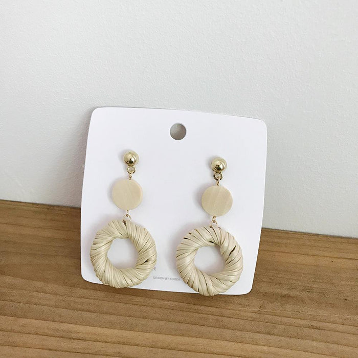 Bohemian Long Handmade Rattan Tassel Earrings