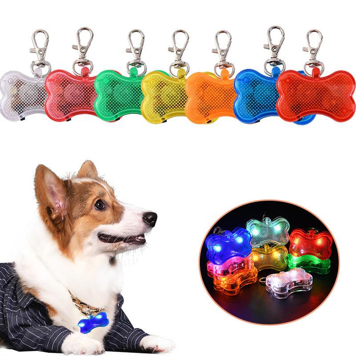 LED Dog Cat Collar Glowing Pendant Night Safety