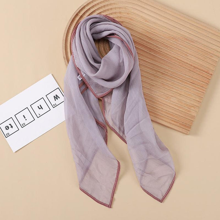 Simple Style Solid Color Thin Cloud Yarn Small Square Scarf