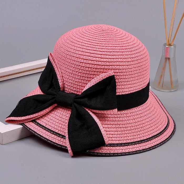 Summer Bow Princess Hat Parent-child Grass Bucket Hat