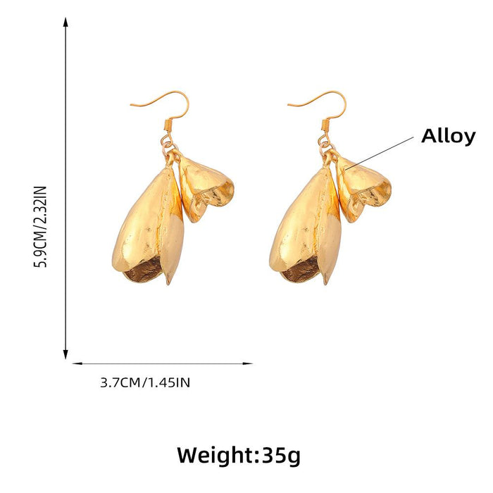 Simple Tulip Retro Flower Earrings Female