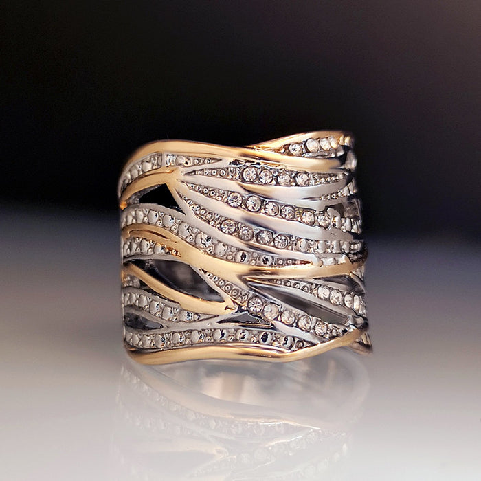 NewZircon Wound Multi-layer Two-color Ring