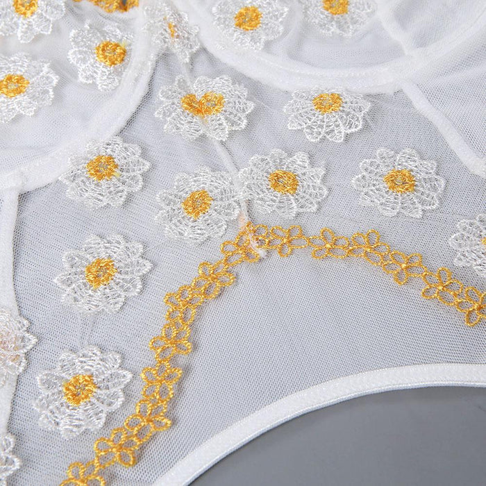Women Lace Embroidered Underwear Fashion Sexy Lingerie Set