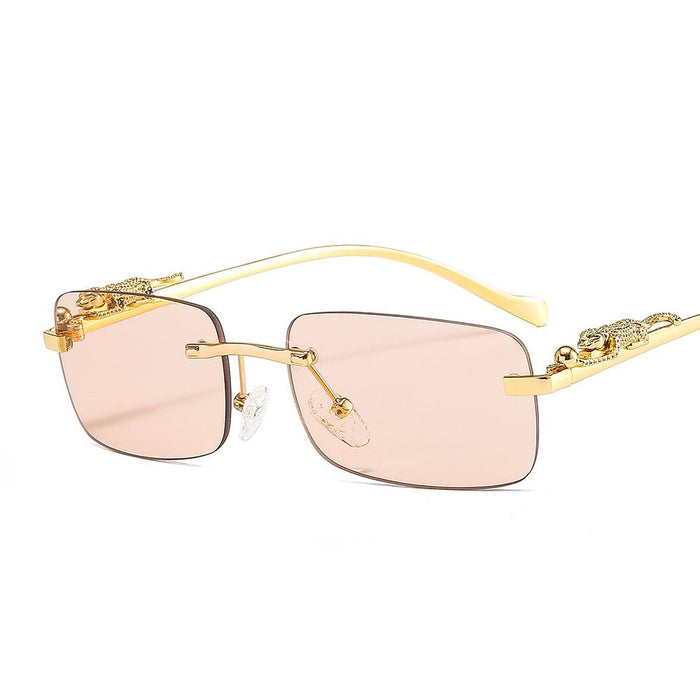 Cheetah frameless square Sunglasses