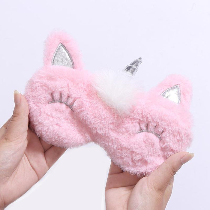 Cartoon Plush Blackout Unicorn Eye Patch Eye Mask