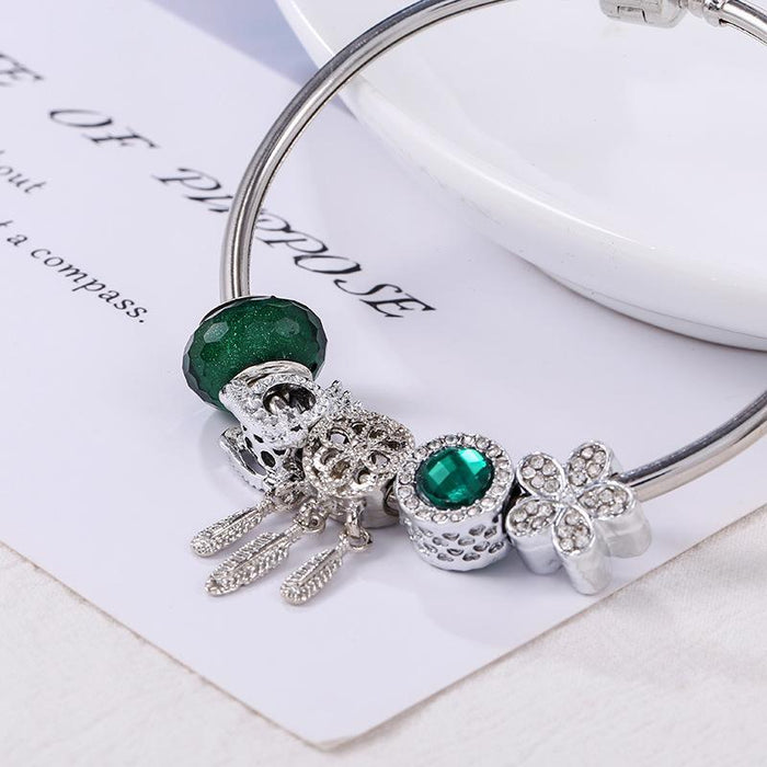 Green Forest Dream Catcher Bracelet