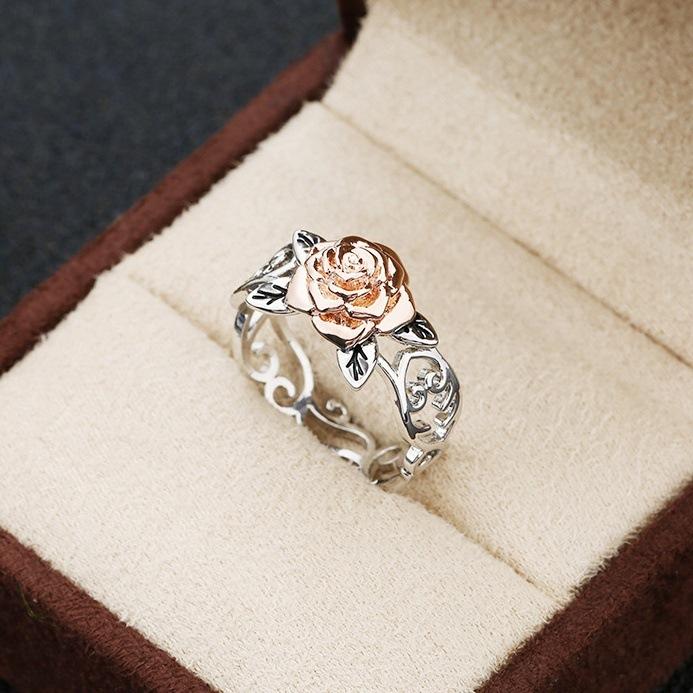 New Vintage Rose Gold Flower Ring